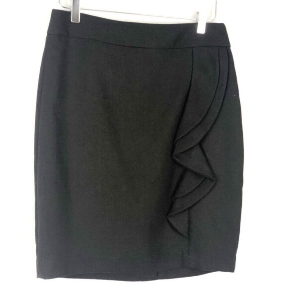 NWT The Limited Pencil Skirt Women's Size 6 Chocolate Brown Ruffled Midi - Picture 11 of 11